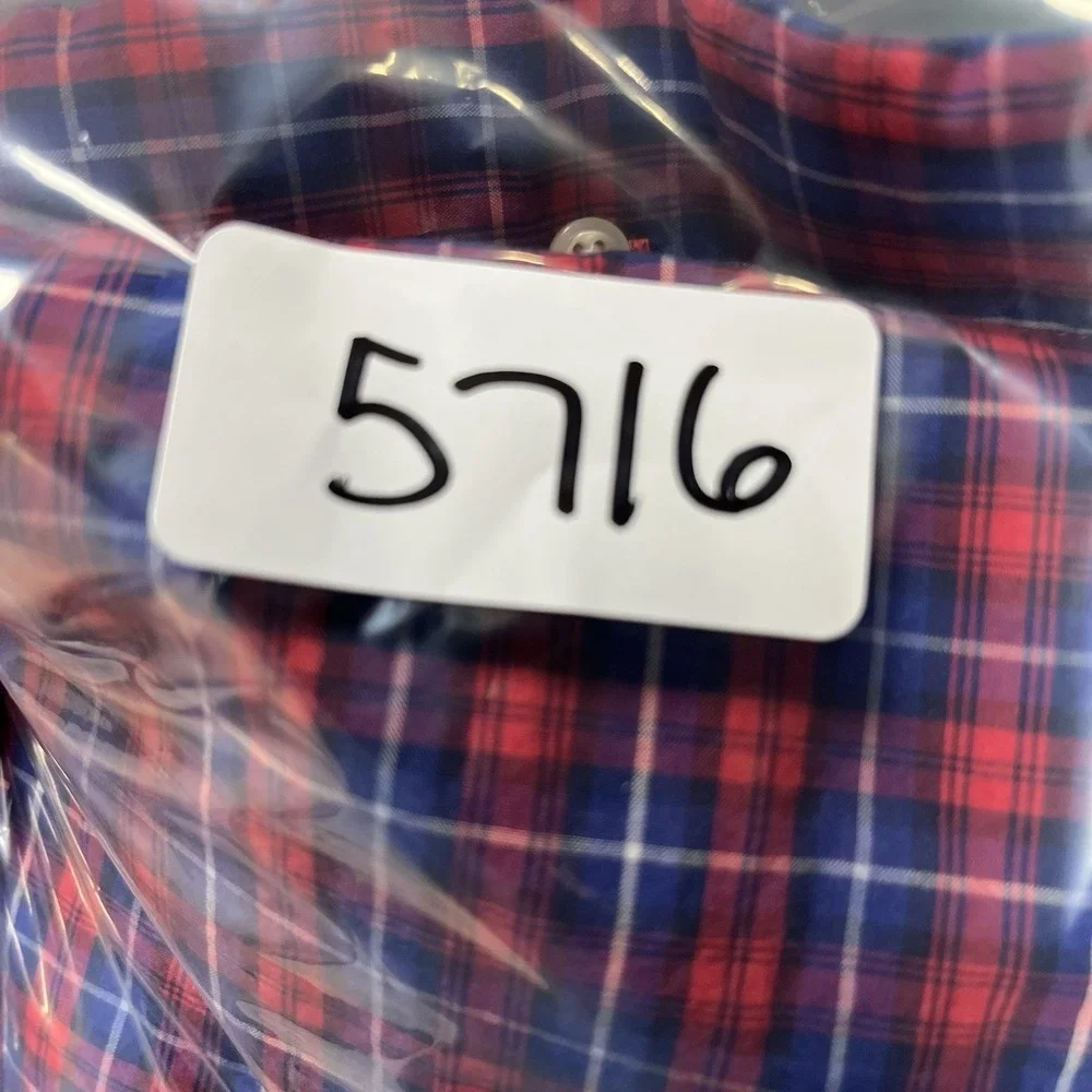 Polo Ralph Lauren Button Down Shirt Men's XL Navy Red Cotton Stretch